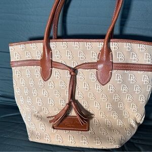 Dooney & Bourke Tan Monogram Tote